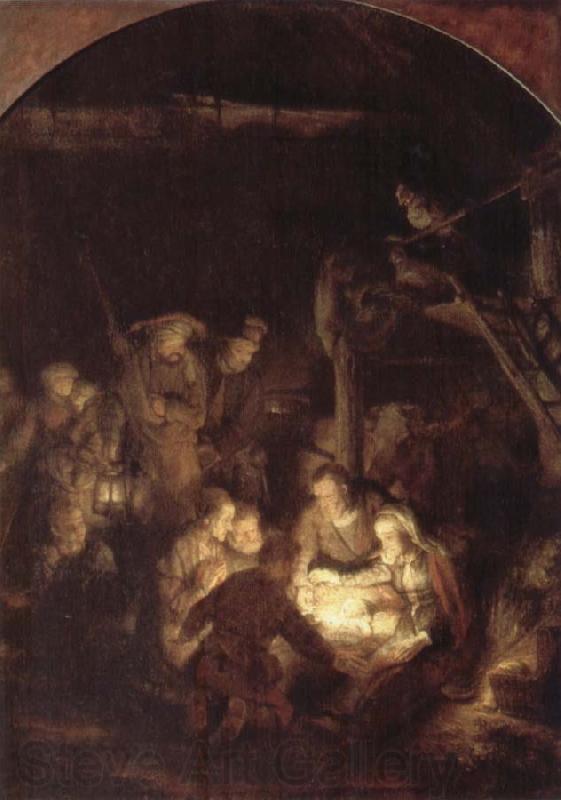 REMBRANDT Harmenszoon van Rijn The Adoration of the Shepherds Norge oil painting art